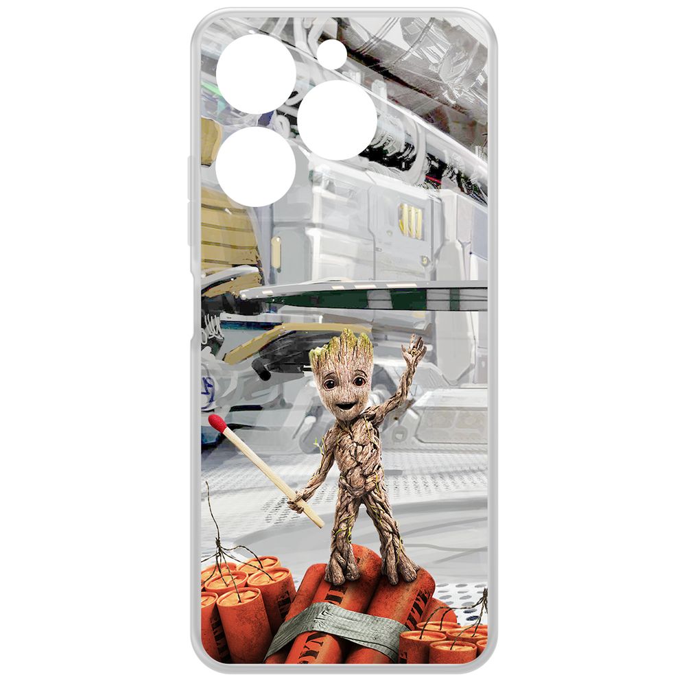 Чехол-накладка Krutoff Clear Case Стражи Галактики. Малыш Грут для ITEL A70
