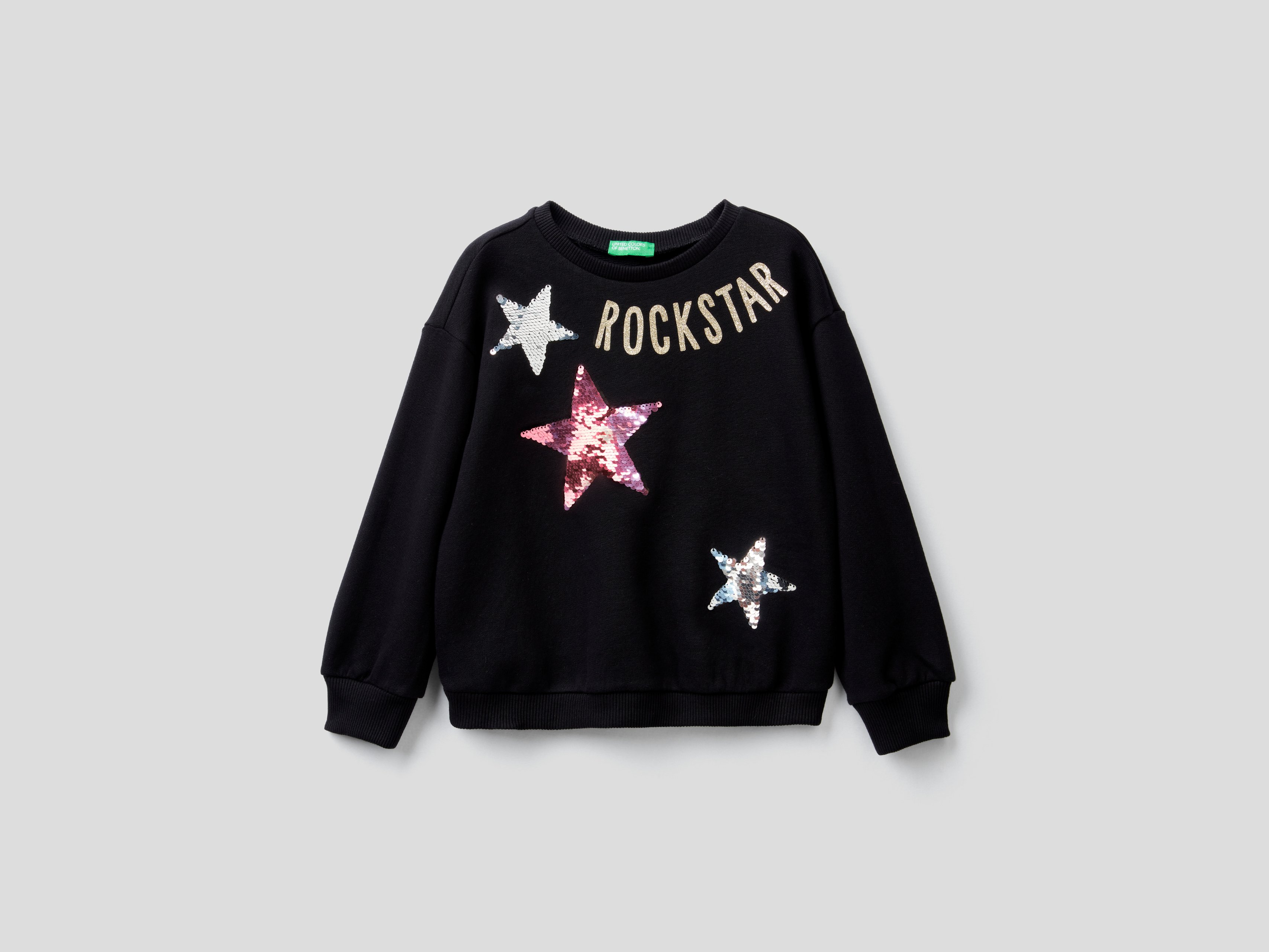 

Свитшот для девочек Benetton цв. черный р.170, 21A_3J68C15BE