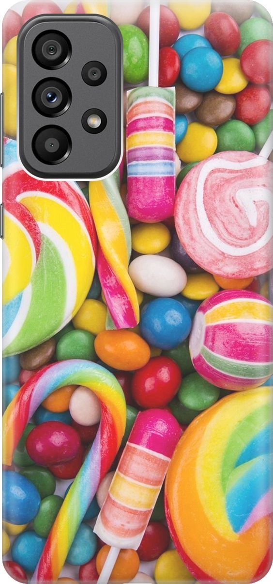 

Силиконовый чехол на Samsung Galaxy A73 5G с принтом "Сладости", Желтый;розовый, 10555