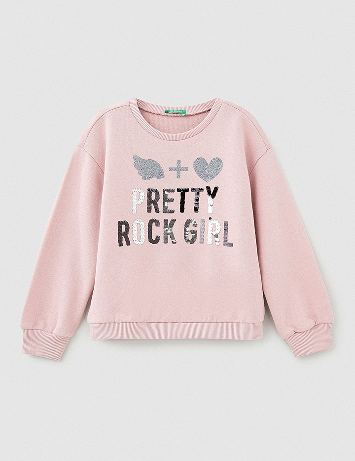 

Свитшот для девочек Benetton цв. розовый р.158, 21A_3J68C15BE