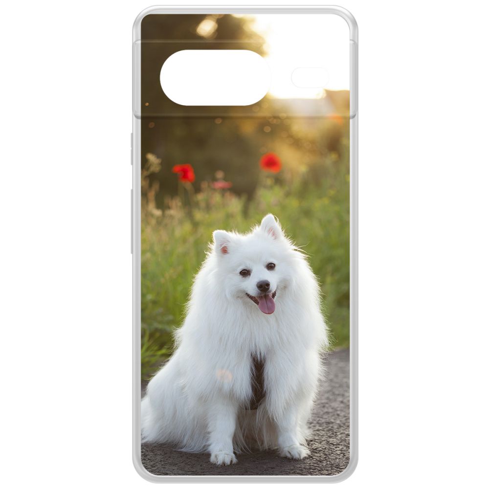

Чехол-накладка Krutoff Clear Case Белый шпиц для GOOGLE Pixel 8, Прозрачный