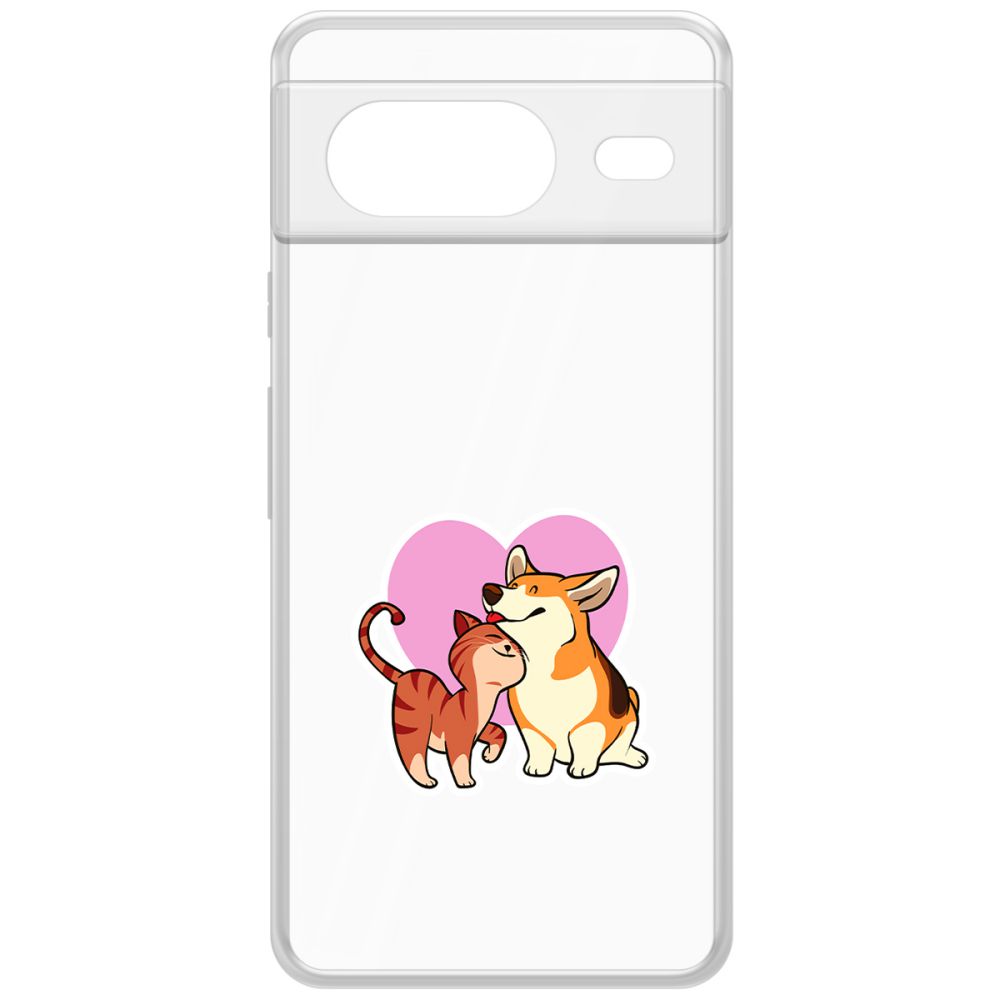 

Чехол-накладка Krutoff Clear Case Любовь противоположностей для GOOGLE Pixel 8, Прозрачный