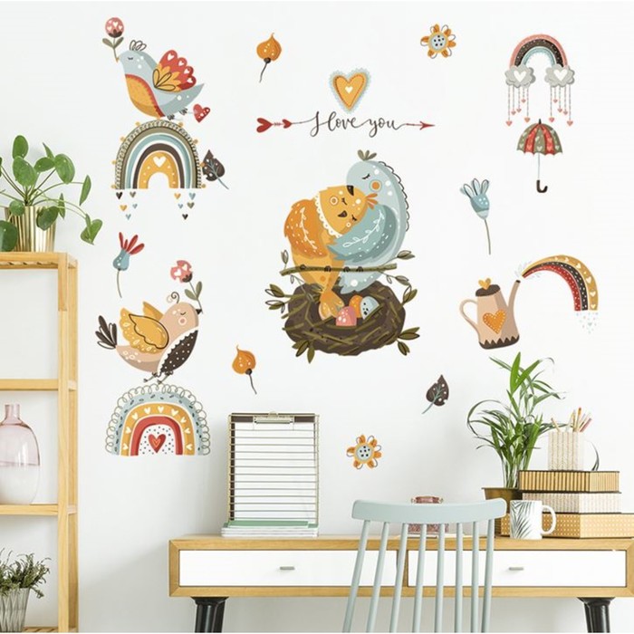 

Наклейка пластик интерьерная цветная "Курочки" 20х30 см