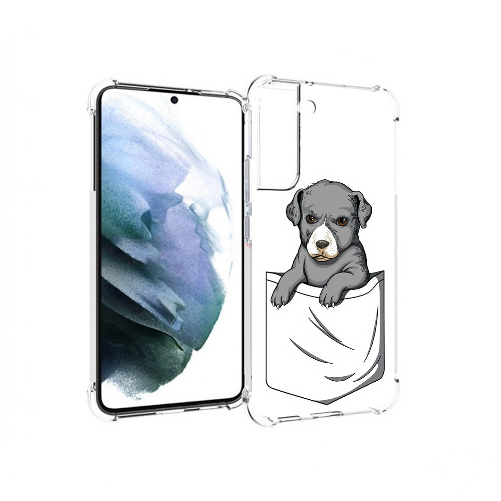 

Чехол MyPads Tocco для Samsung Galaxy S22 Plus собачка в кармане (PT226933.535.611), Прозрачный, Tocco