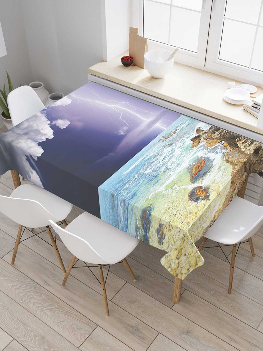 

Скатерть прямоугольная JoyArty "Красивая опасность" из оксфорда, 120x145 см, Синий, Красивая опасность