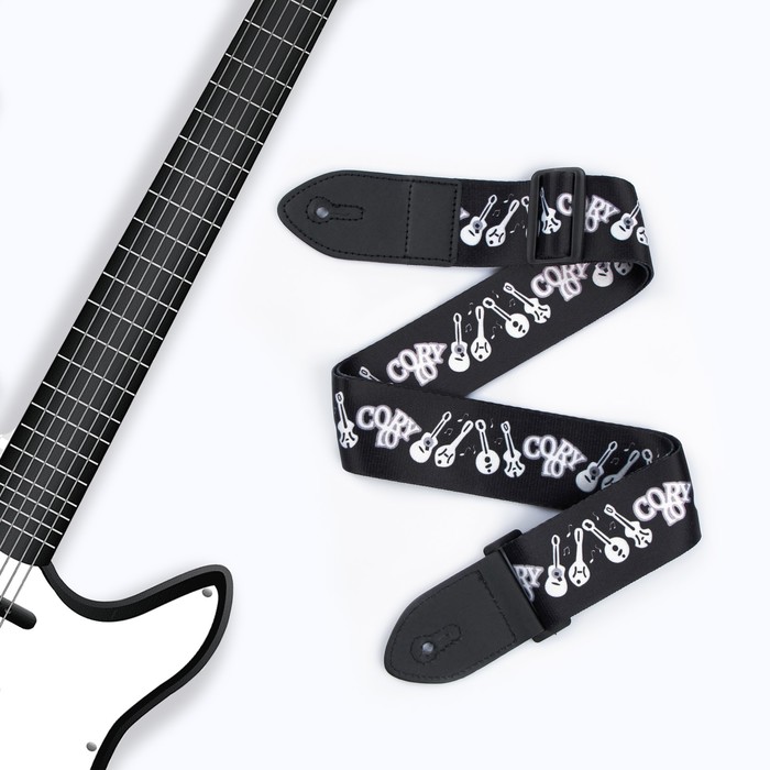 фото Ремень для гитары, черный, инструменты, длина 60-117 см, ширина 5 см music life