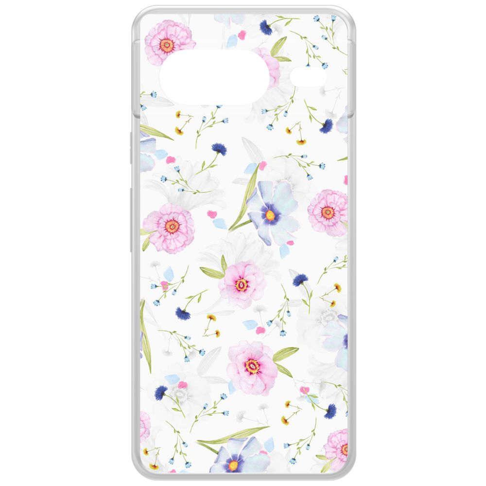 

Чехол-накладка Krutoff Clear Case Цветочный паттерн 3 для GOOGLE Pixel 8, Прозрачный