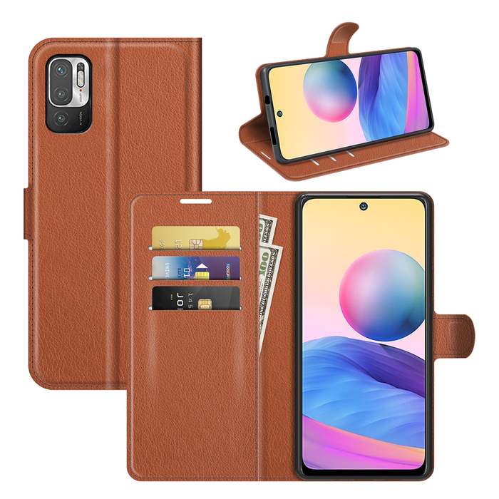 Чехол-книжка PRESTIGE с функцией подставки для Xiaomi Redmi Note 10 / 10S (коричневый)