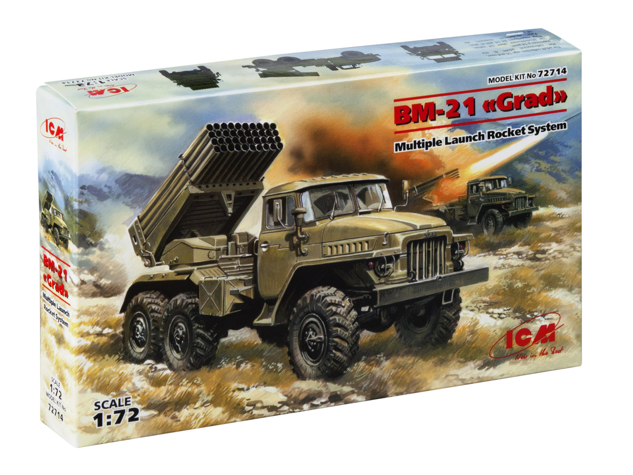 

Сборная модель ICM 1/72 Реактивная система залпового огня ВМ-21 «Град» 72714