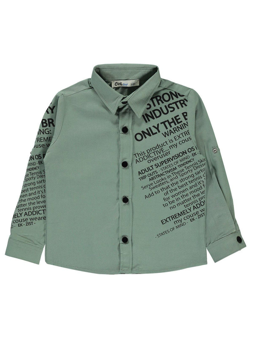 фото Рубашка для мальчиков civil boys 404758106y21-1 хаки 24-36 мес (доставка из-за рубежа)