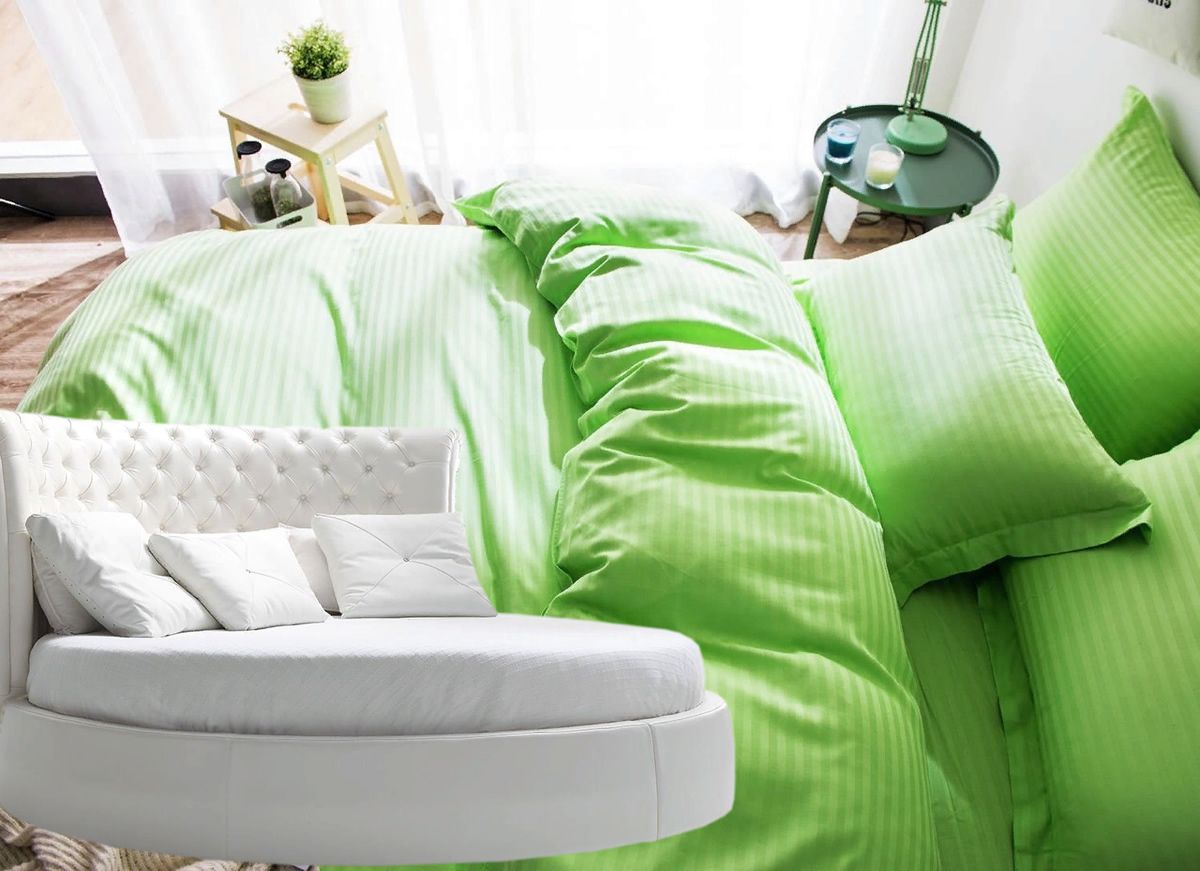 

Простыня Maktex круглая из страйп-сатина на резинке 230x230x40 Шартрез 3х3, круглая из страйп-сатина на резинке 230 х 230 х 40