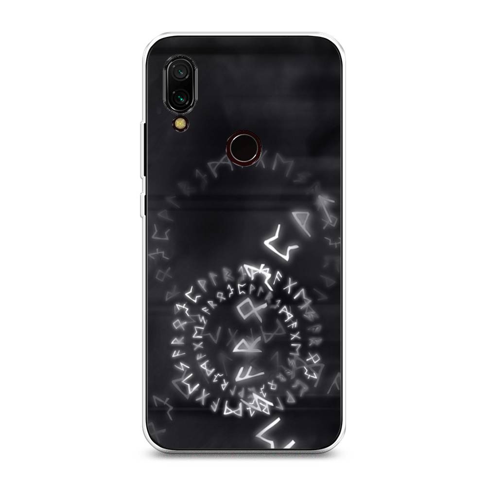 

Чехол на Xiaomi Redmi 7 "Руны", Серый;черный, 35050-3