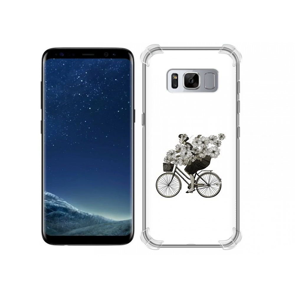 

Чехол MyPads Tocco для Samsung Galaxy S8 девушка на велосипеде с цветами (PT62300.601.307), Прозрачный, Tocco