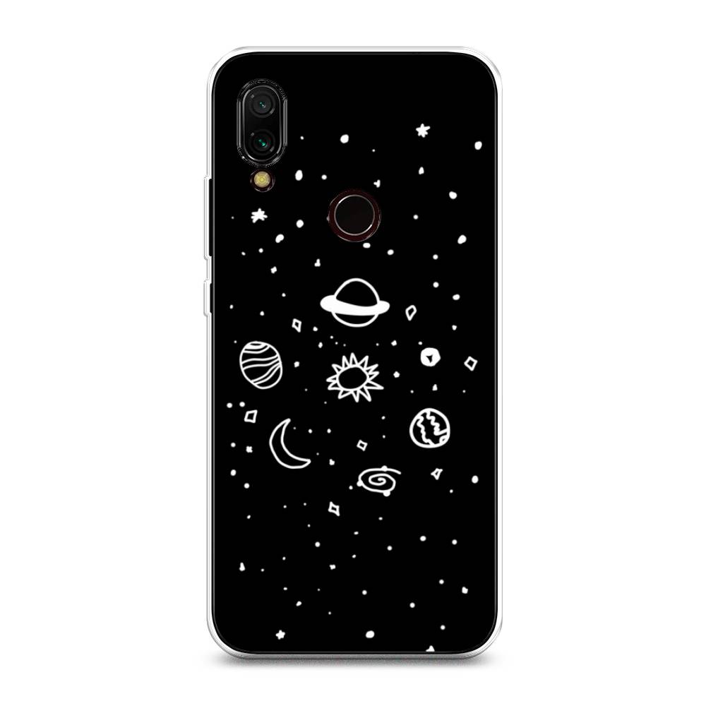 

Чехол на Xiaomi Redmi 7 "Дудл солнечной системы", Бежевый;серый, 35050-2