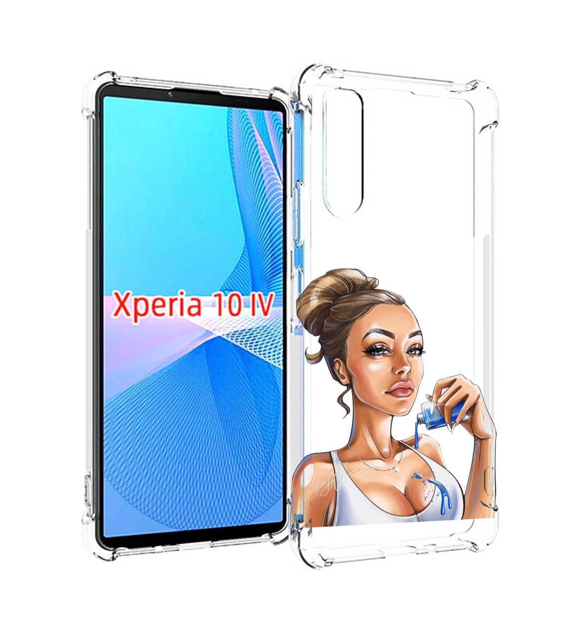 

Чехол MyPads девушка-пролила-краску женский для Sony Xperia 10 IV (10-4), Прозрачный, Tocco