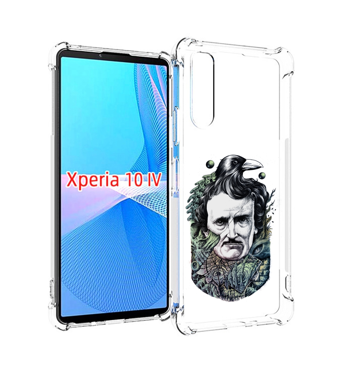 

Чехол MyPads Эдгар Аллан с вороном для Sony Xperia 10 IV (10-4), Прозрачный, Tocco