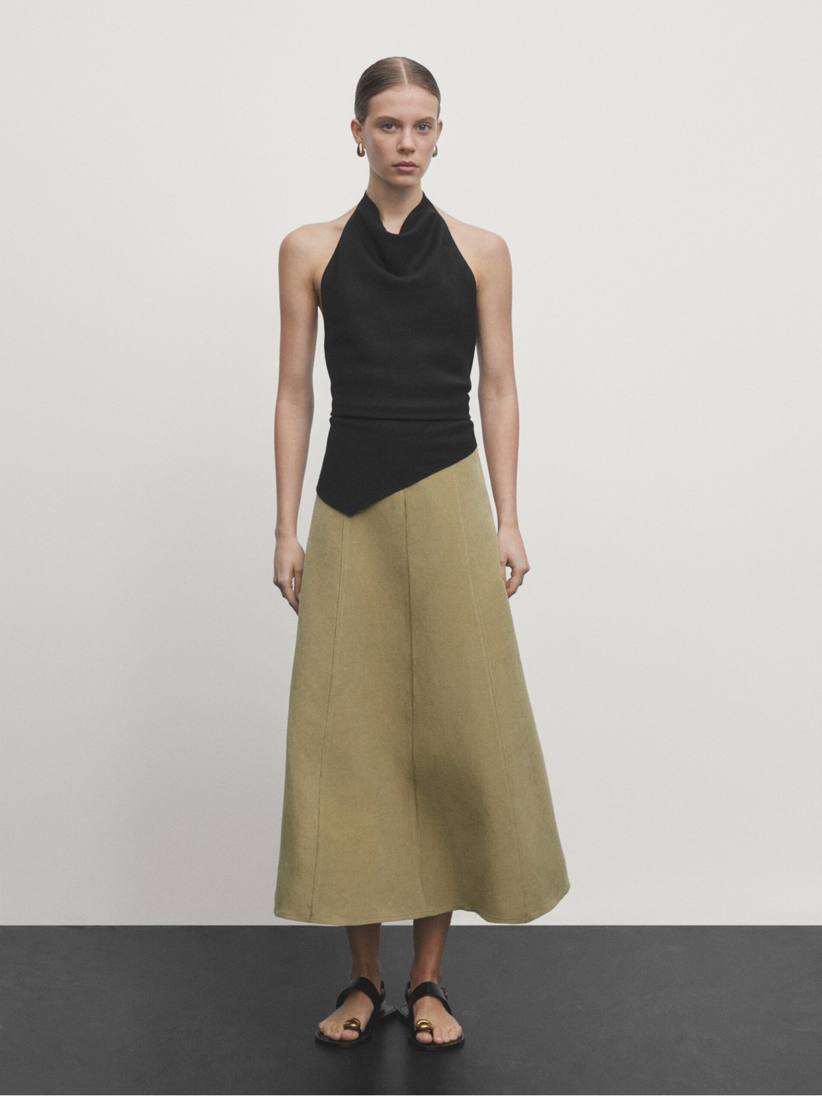 

Юбка женская Massimo Dutti 5239/639-I2024 зеленая S, Зеленый, 5239/639-I2024