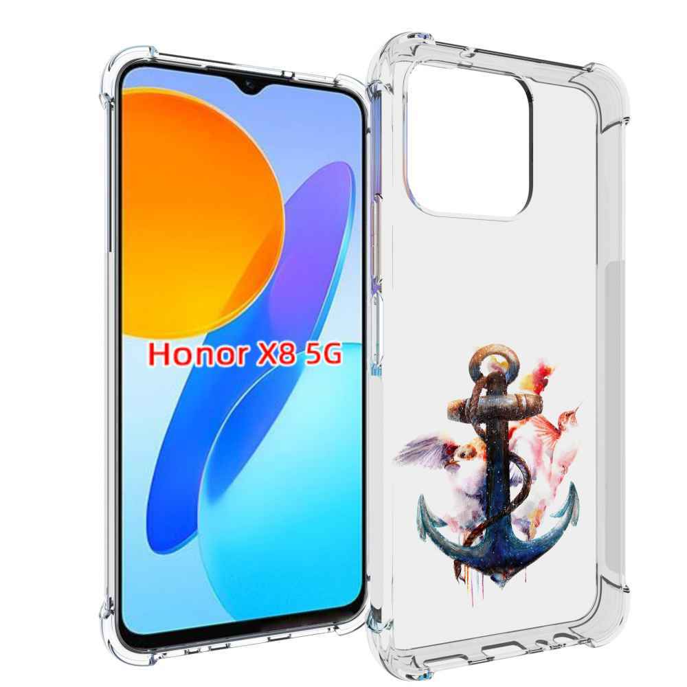

Чехол MyPads якорь с птицами для Honor X8 5G, Прозрачный, Tocco