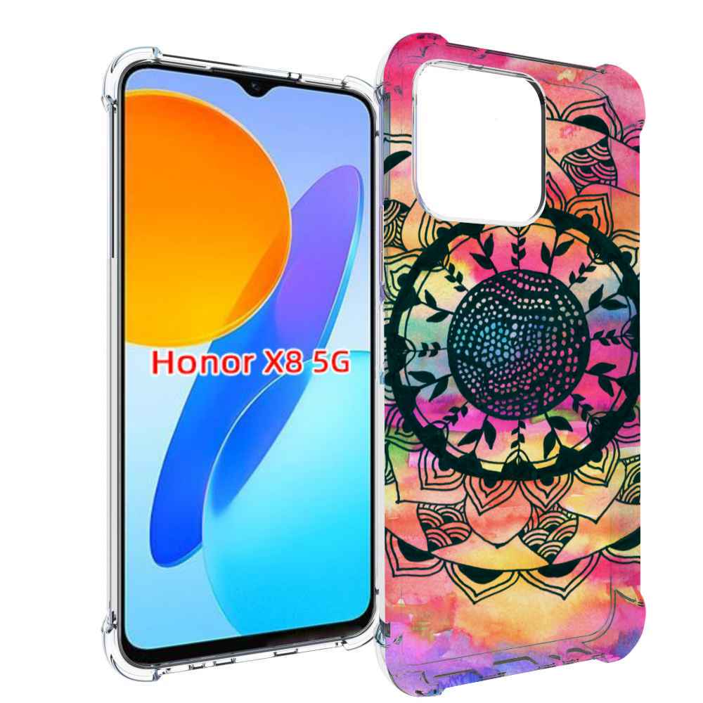 

Чехол MyPads яркая абстракция круглый цветок для Honor X8 5G, Прозрачный, Tocco
