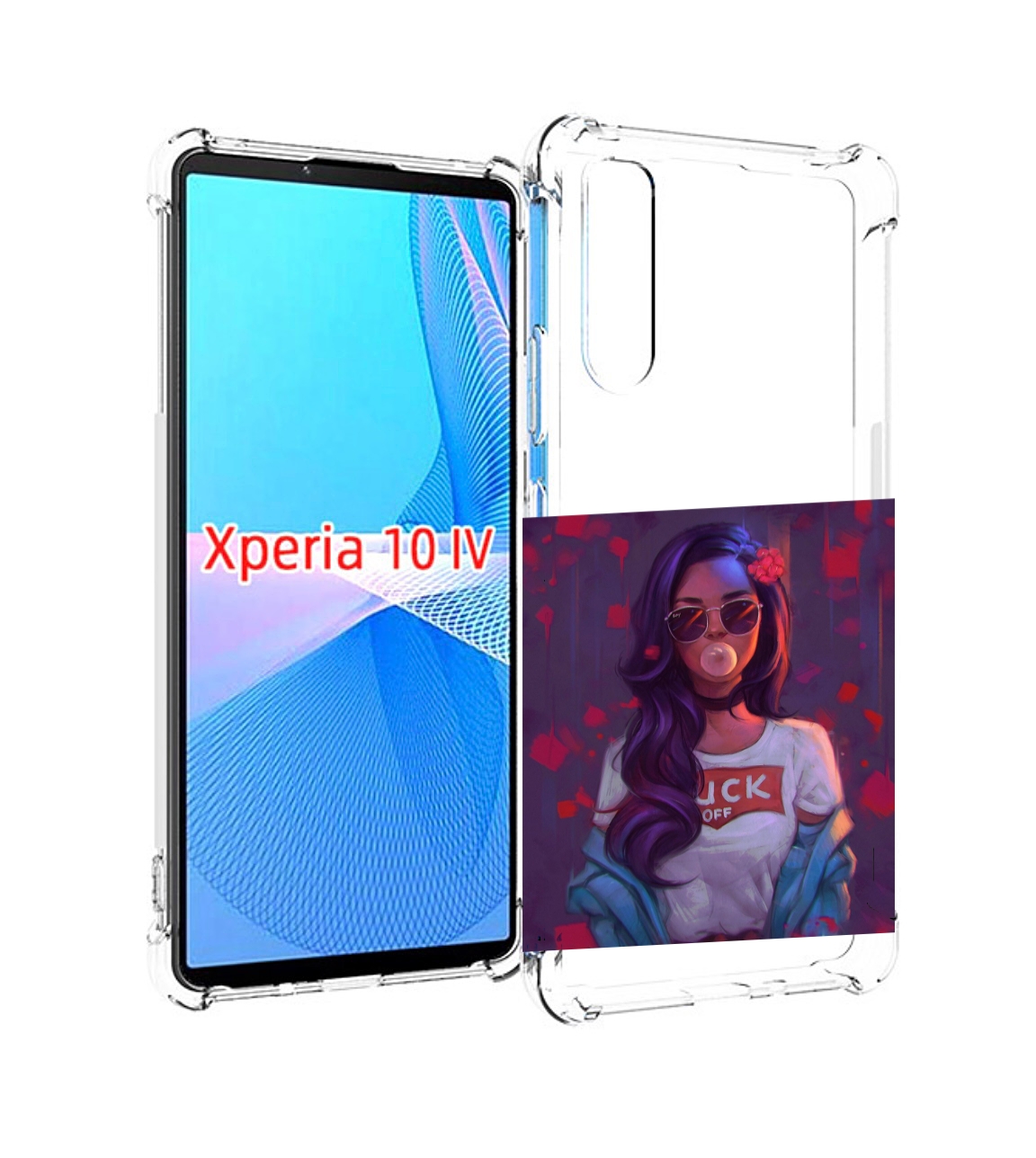 

Чехол MyPads девушка-с-жвачкой женской для Sony Xperia 10 IV (10-4), Прозрачный, Tocco