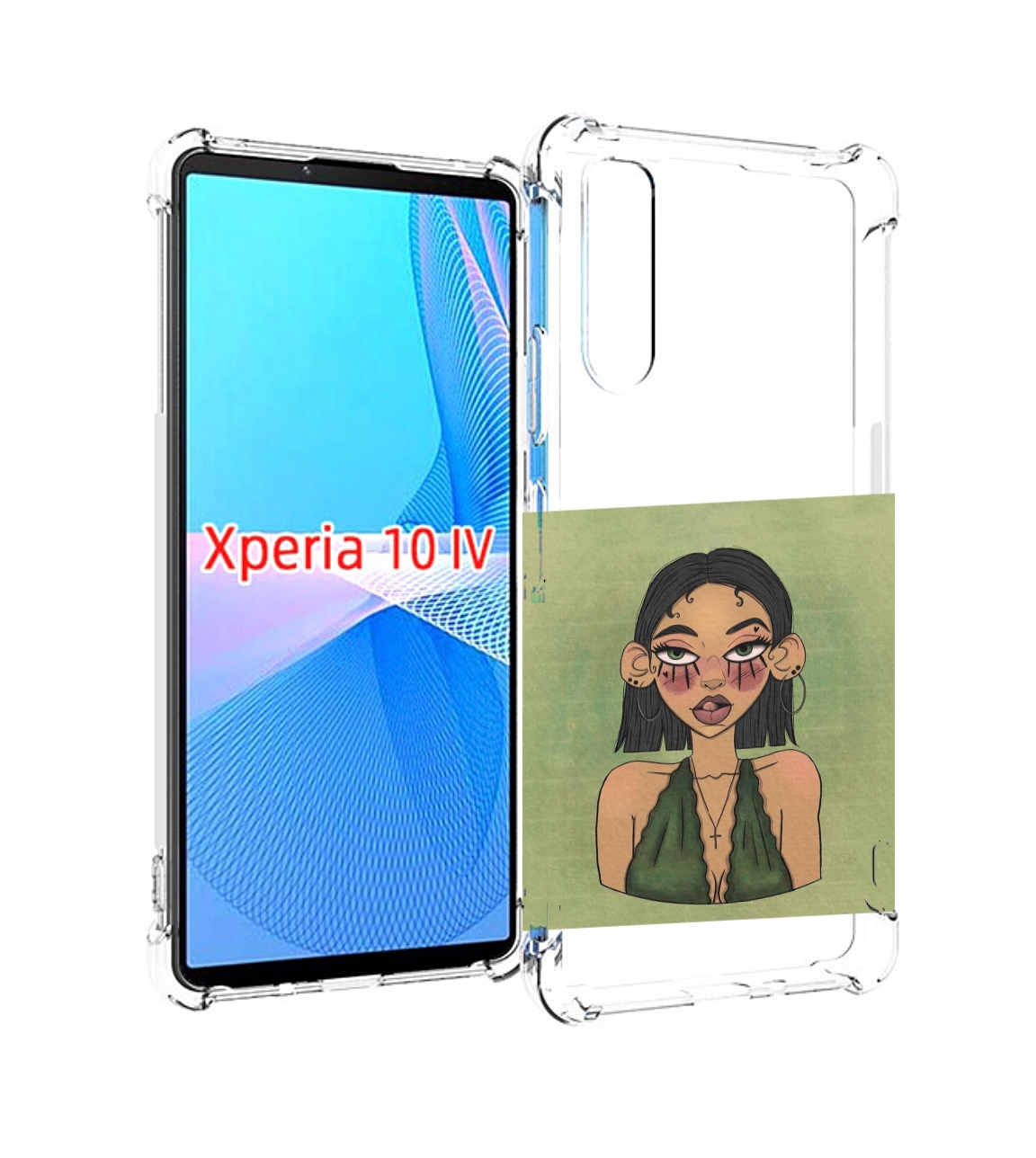 

Чехол MyPads девушка-с-каре-и-тату для Sony Xperia 10 IV (10-4), Прозрачный, Tocco