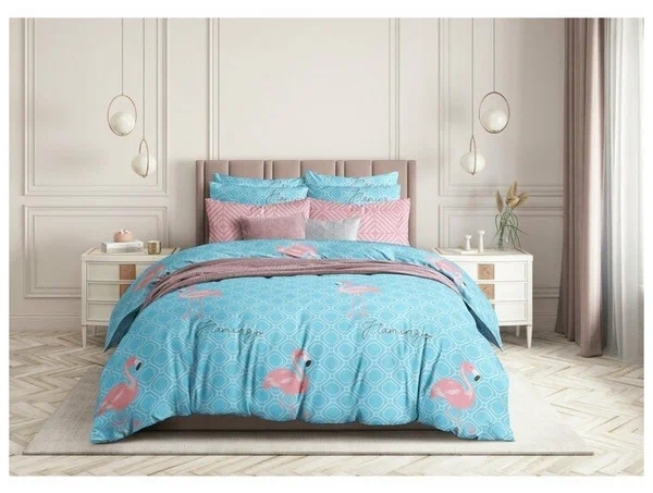 

КПБ Перкаль, цвет: голубой, 2 спальный Макси с нав. 50х70 см, Простынь На резинке, GMпгкг-175-160-50р