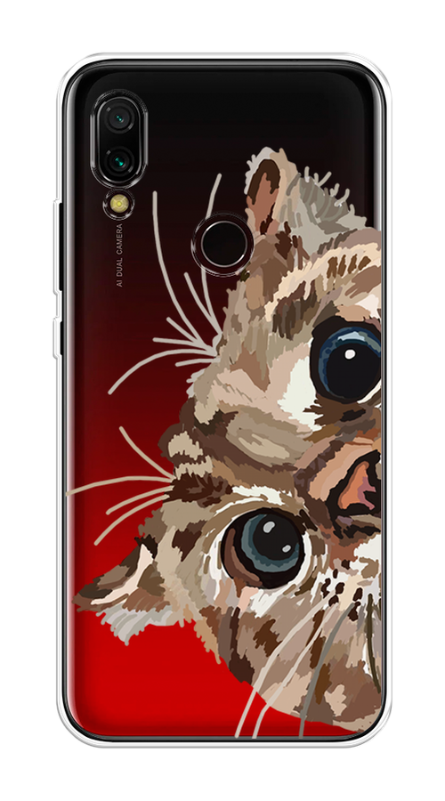 

Чехол на Xiaomi Redmi 7 "Любопытный кот", Коричневый;синий;черный, 35050-1