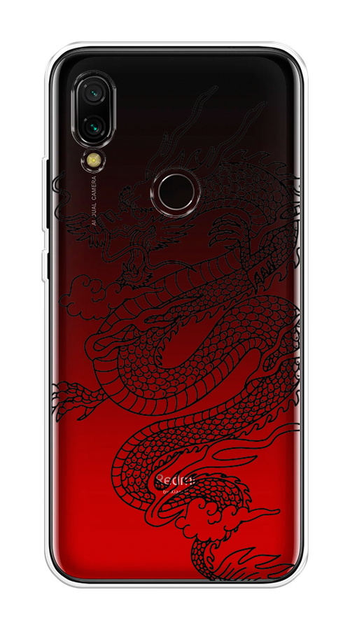 

Чехол на Xiaomi Redmi 7 "Большой китайский дракон", Черный;серый, 35050-1