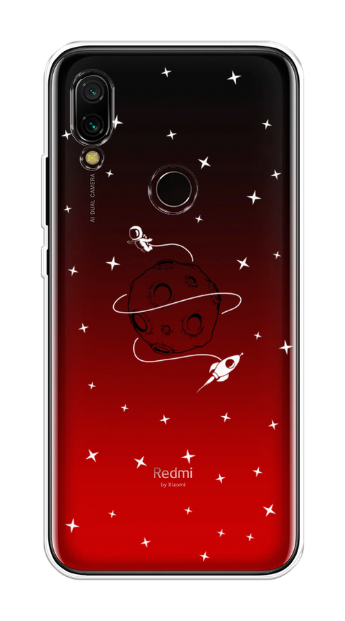 

Чехол на Xiaomi Redmi 7 "Полет вокруг луны", Белый;серый;черный, 35050-2