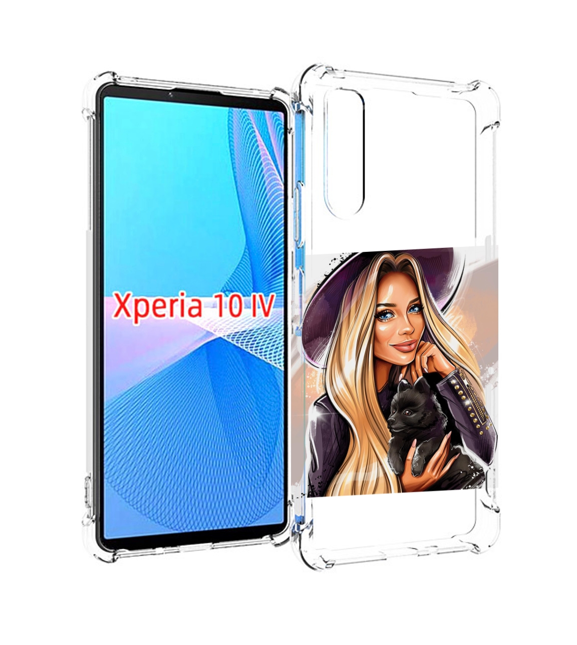 

Чехол MyPads девушка-с-черным-щенком женский для Sony Xperia 10 IV (10-4), Прозрачный, Tocco