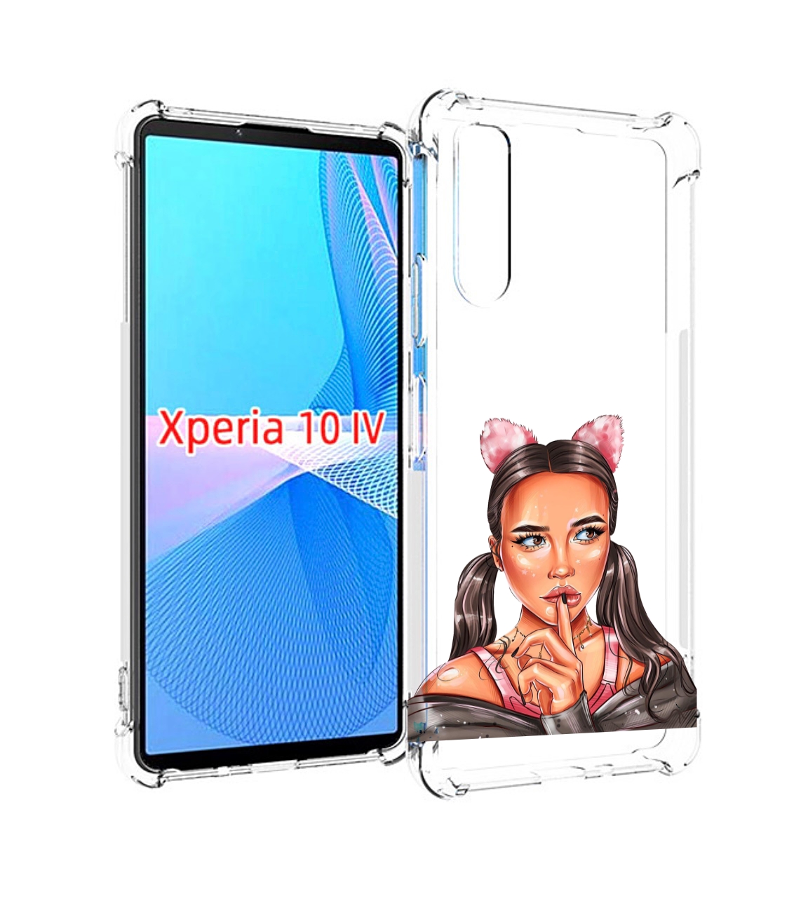 

Чехол MyPads девушка-тихо женский для Sony Xperia 10 IV (10-4), Прозрачный, Tocco
