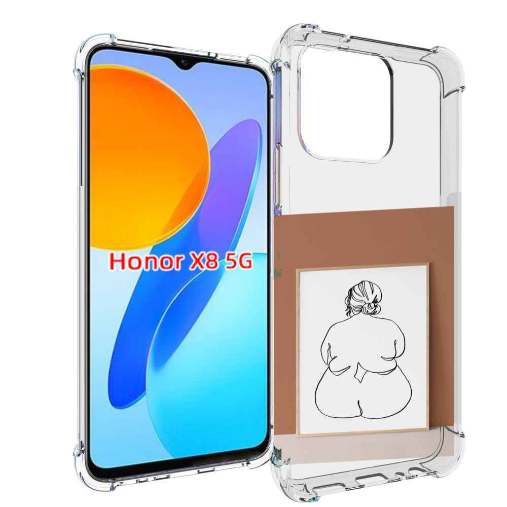 

Чехол MyPads Body Positive Female Figure Line Art женский для Honor X8 5G, Прозрачный, Tocco