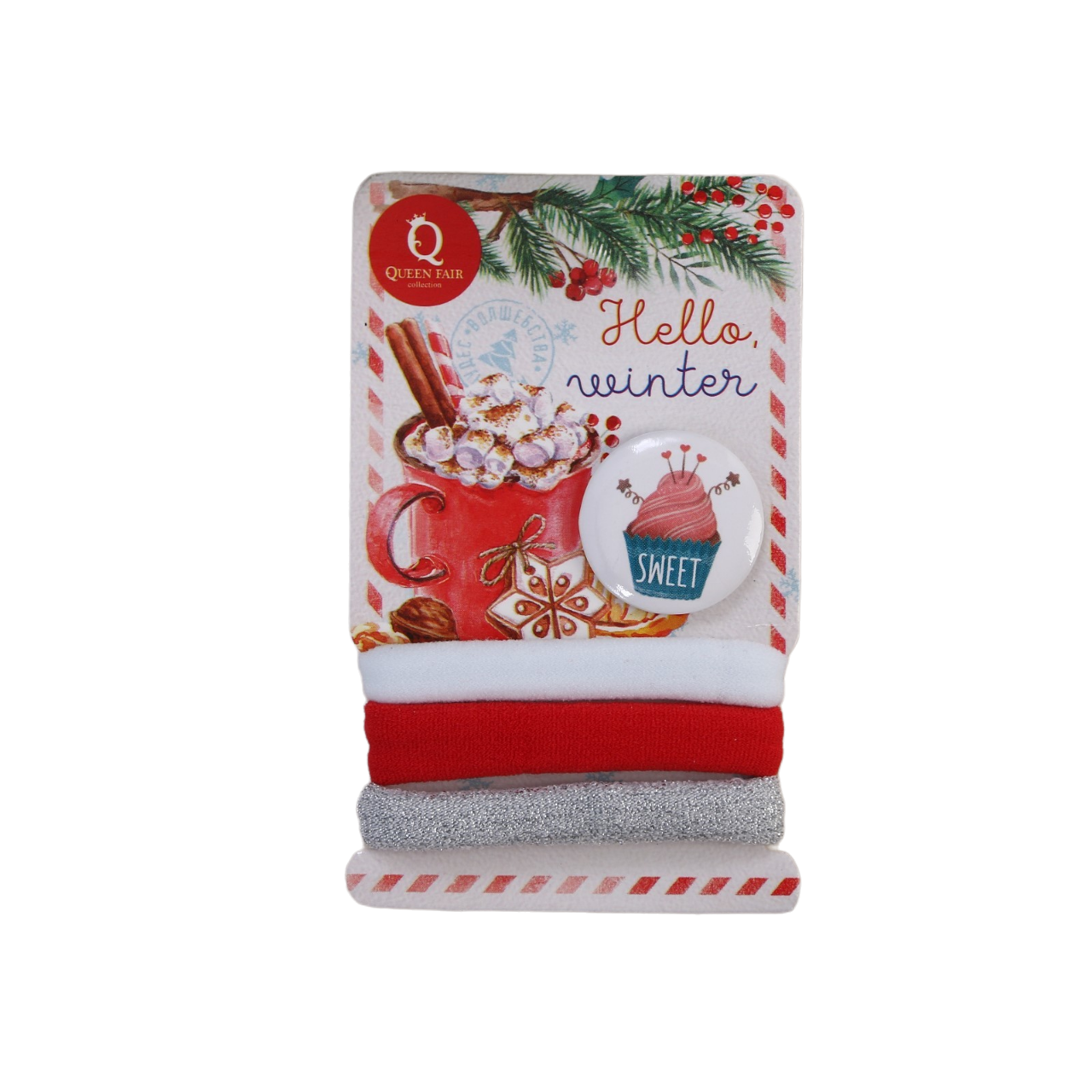 

Набор Art beauty Hello, winter Резинки для волос 3 шт.+значок d= 3,5 см