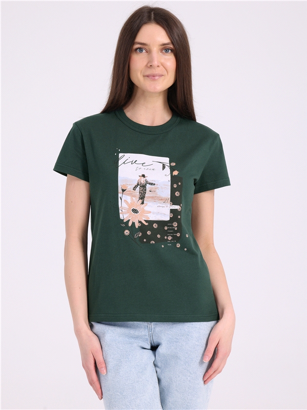 

Футболка женская Апрель ф269001010Р7 зеленая 84/164, Зеленый, ф269001010Р7