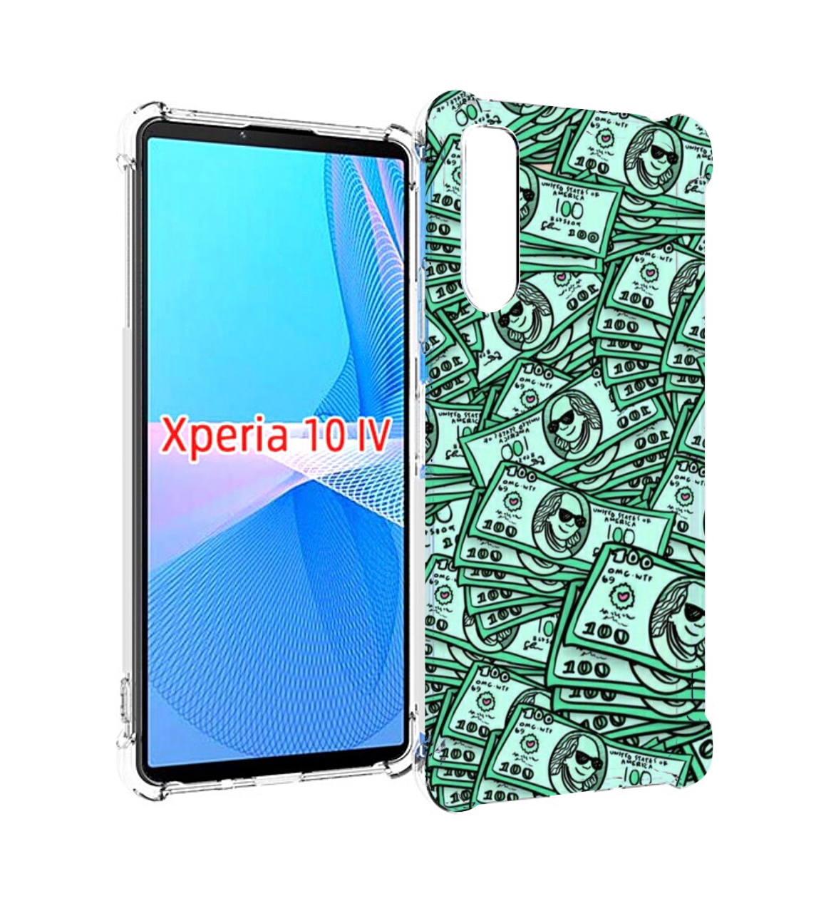 

Чехол MyPads доллары картинка для Sony Xperia 10 IV (10-4), Прозрачный, Tocco