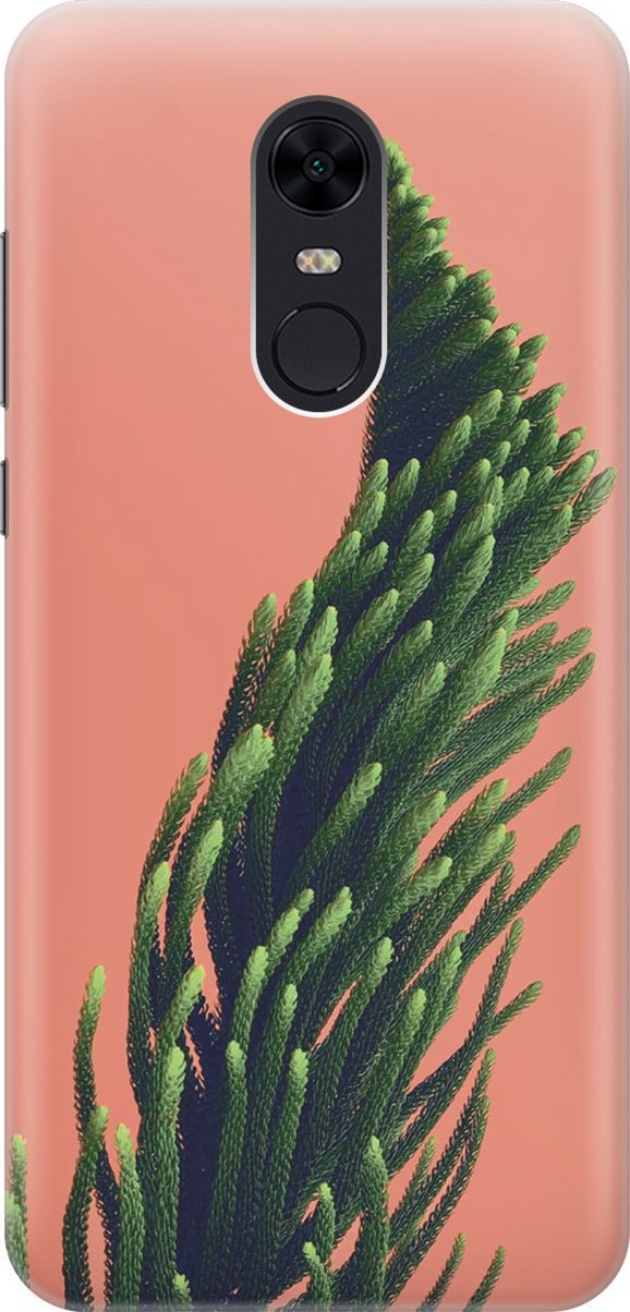 

Силиконовый чехол на Xiaomi Redmi 5 Plus "Хвоя на розовом", Зеленый;розовый, 7927