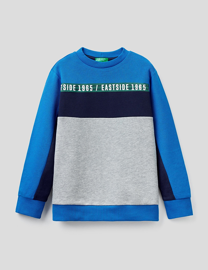

Свитшот для мальчиков Benetton цв. синий р.116, 21A_3J68C15BR