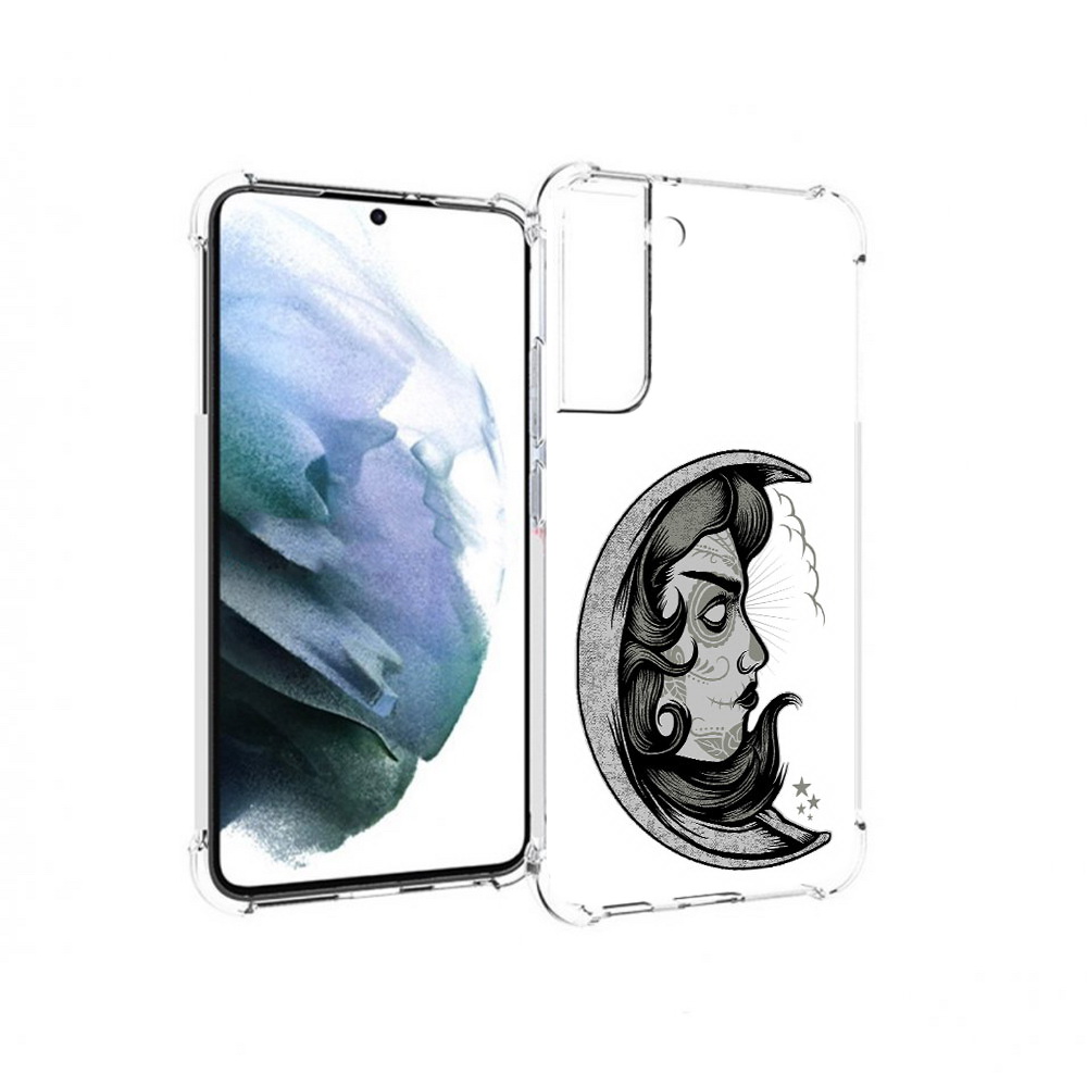 

Чехол MyPads Tocco для Samsung Galaxy S22 Plus черно белая луна с лицом (PT226933.535.680), Прозрачный, Tocco