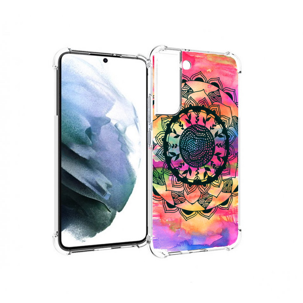 

Чехол MyPads Tocco для Samsung Galaxy S22 Plus яркая абстракция круглый цветок, Прозрачный, Tocco