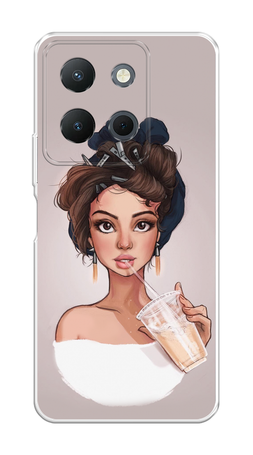 

Чехол на Vivo Y36 4G "Девушка с фраппе", Серый, 269250-1