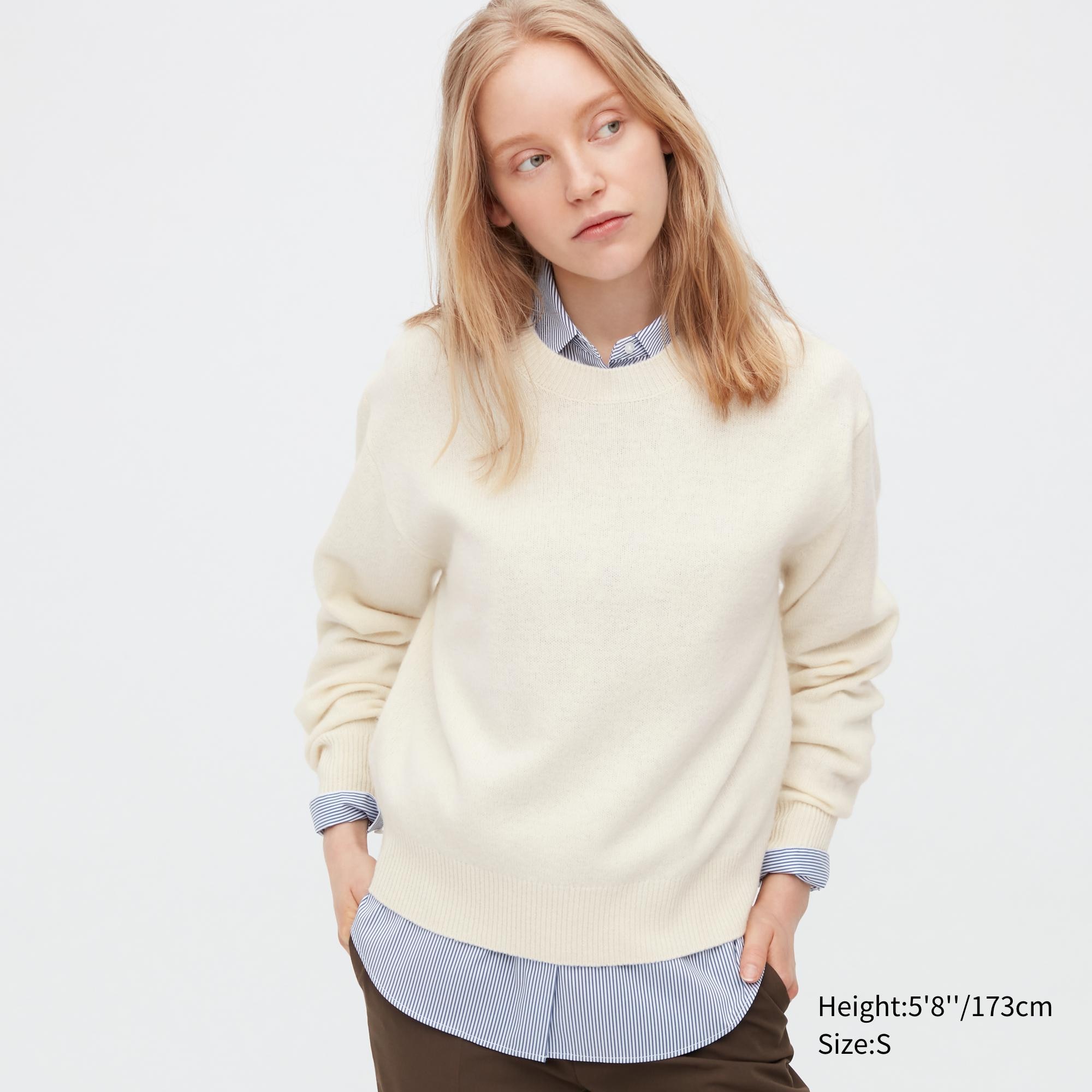 фото Джемпер женский uniqlo 450516col01 белый m (доставка из-за рубежа)