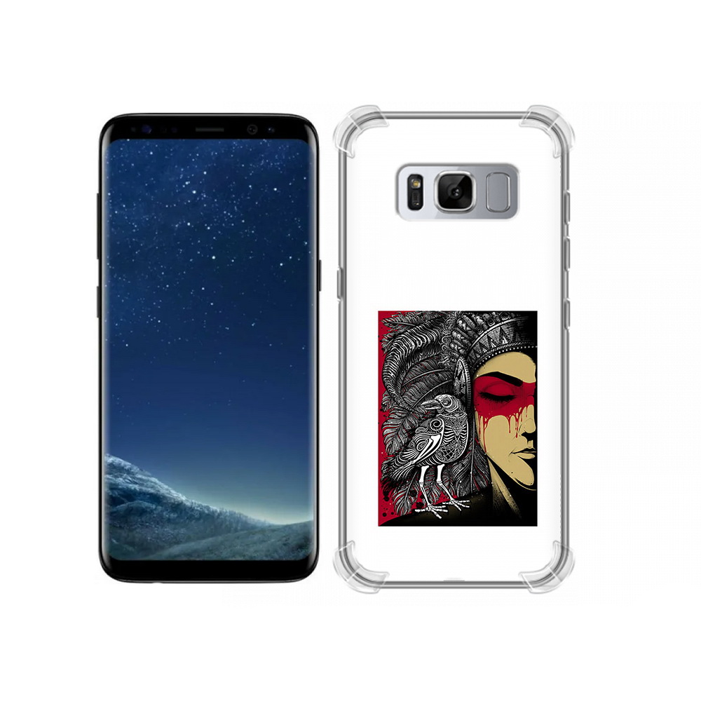 

Чехол MyPads Tocco для Samsung Galaxy S8 девушка с вороном в абстракции (PT62300.601.311), Прозрачный, Tocco