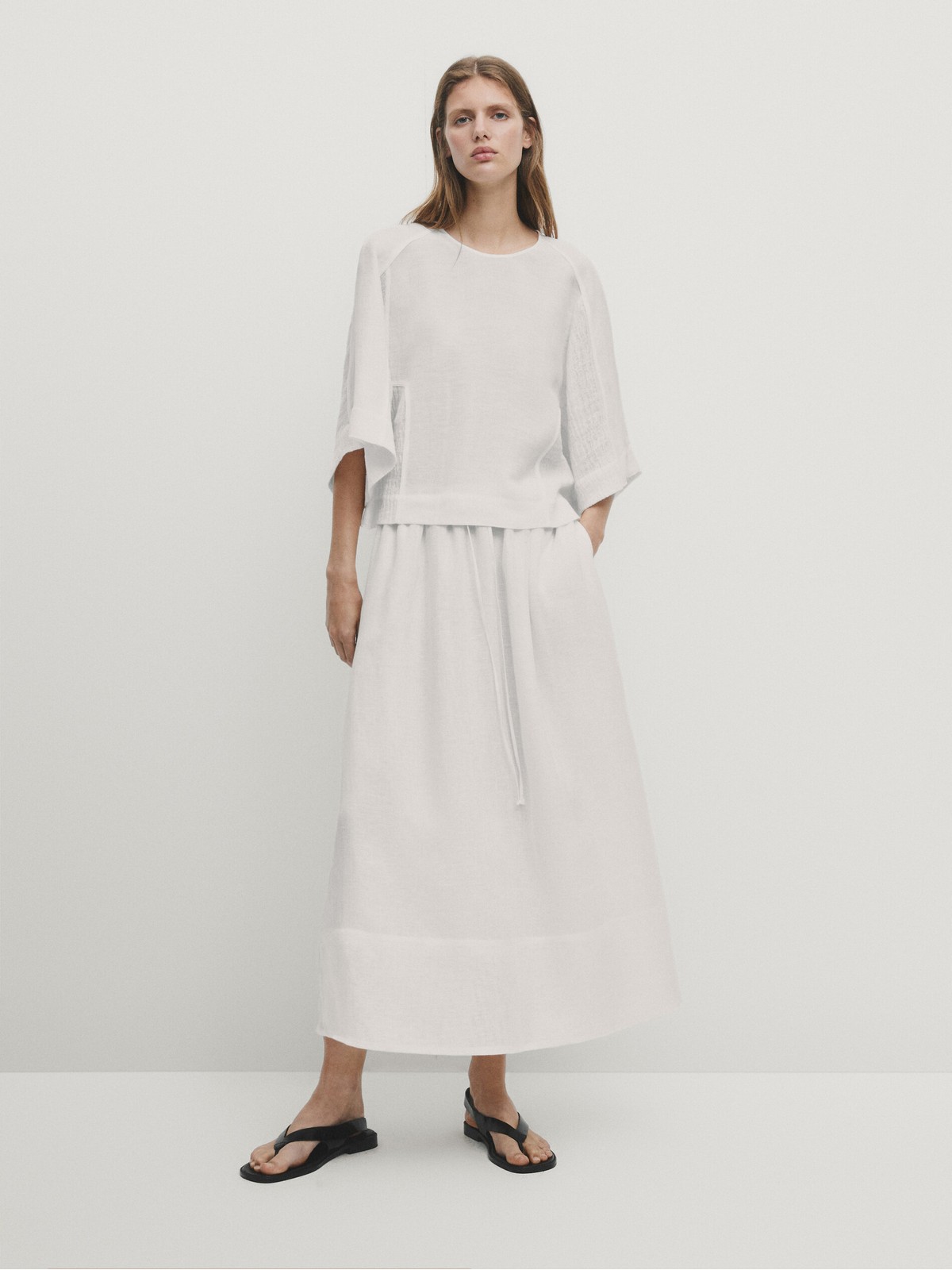 

Юбка женская Massimo Dutti 5253/633-I2024 белая XL, Белый, 5253/633-I2024