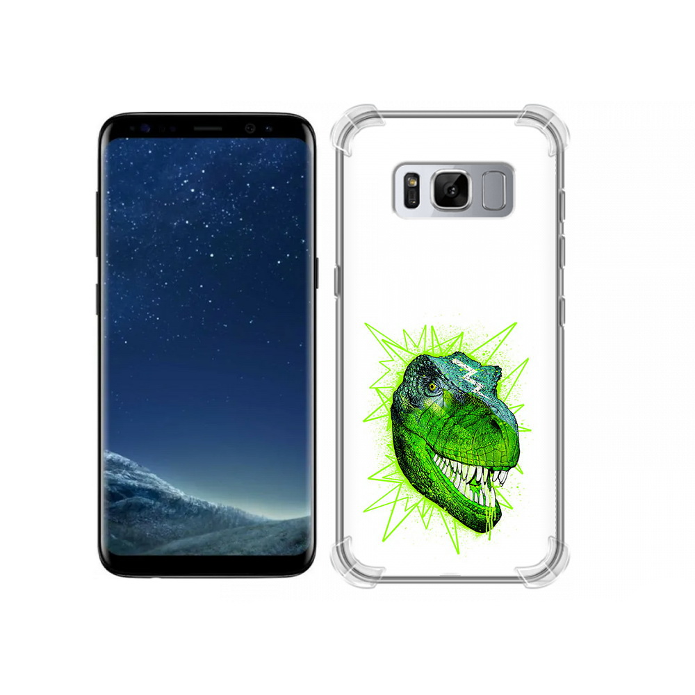

Чехол MyPads Tocco для Samsung Galaxy S8 зеленый динозавр (PT62300.601.358), Прозрачный, Tocco