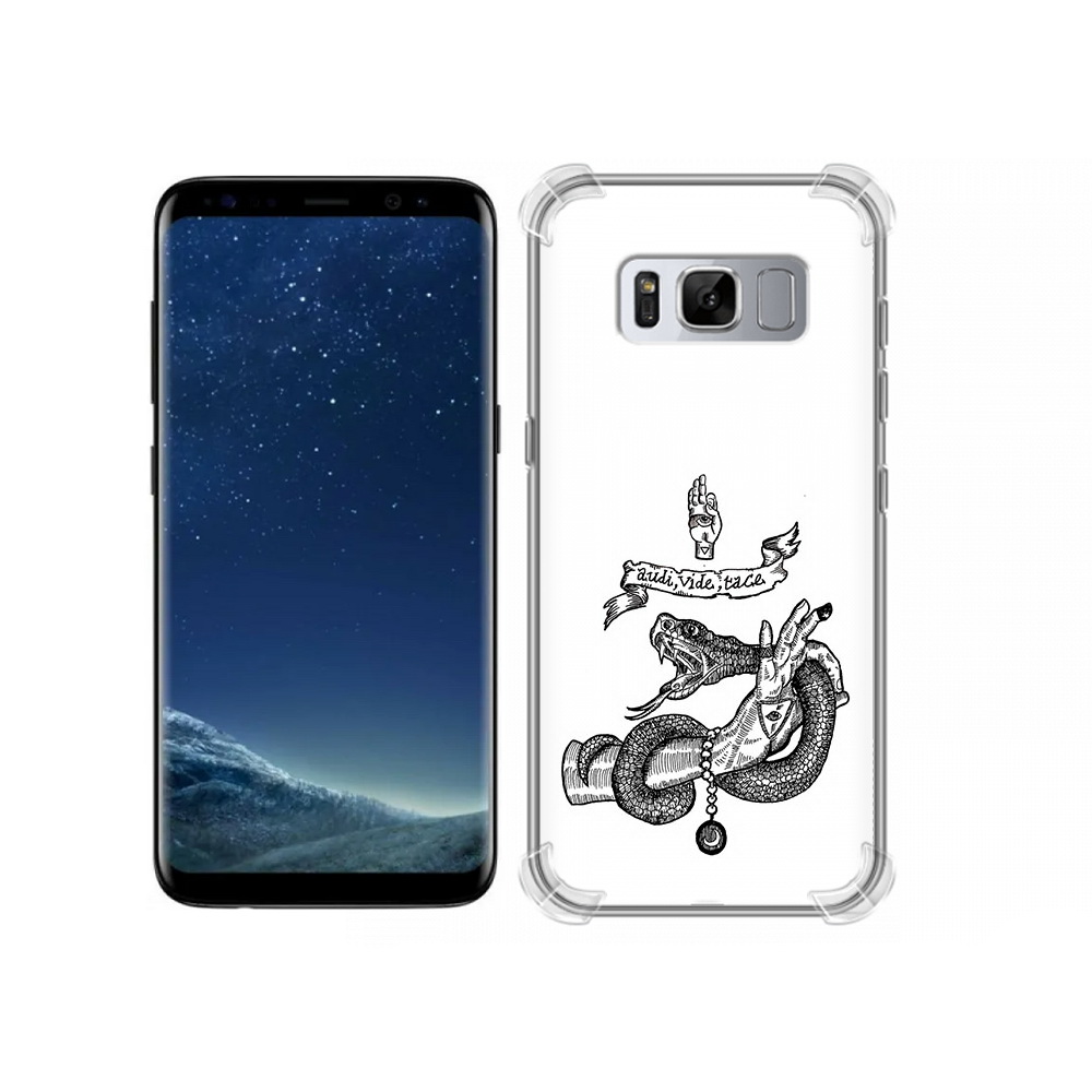 

Чехол MyPads Tocco для Samsung Galaxy S8 змея на руке рисунок (PT62300.601.366), Прозрачный, Tocco