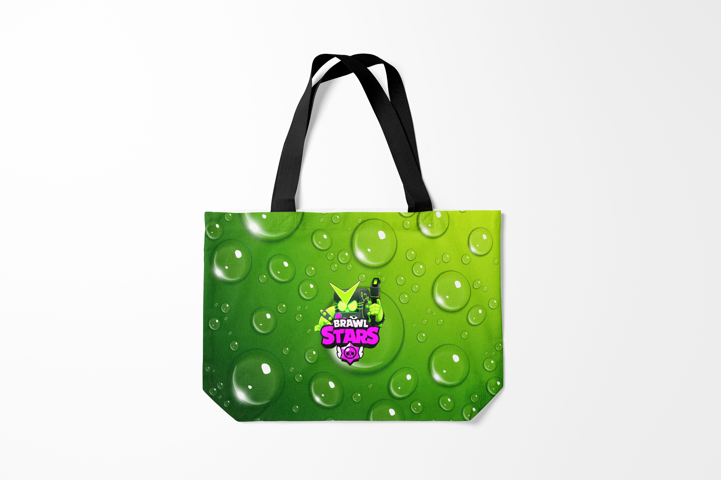 

Сумка шoппер унисекс Burnettie Brawl Stars VIRUS, зеленый, Brawl Stars VIRUS