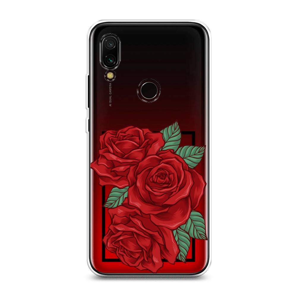 

Чехол на Xiaomi Redmi 7 "Три алые розы", Красный, 35050-2