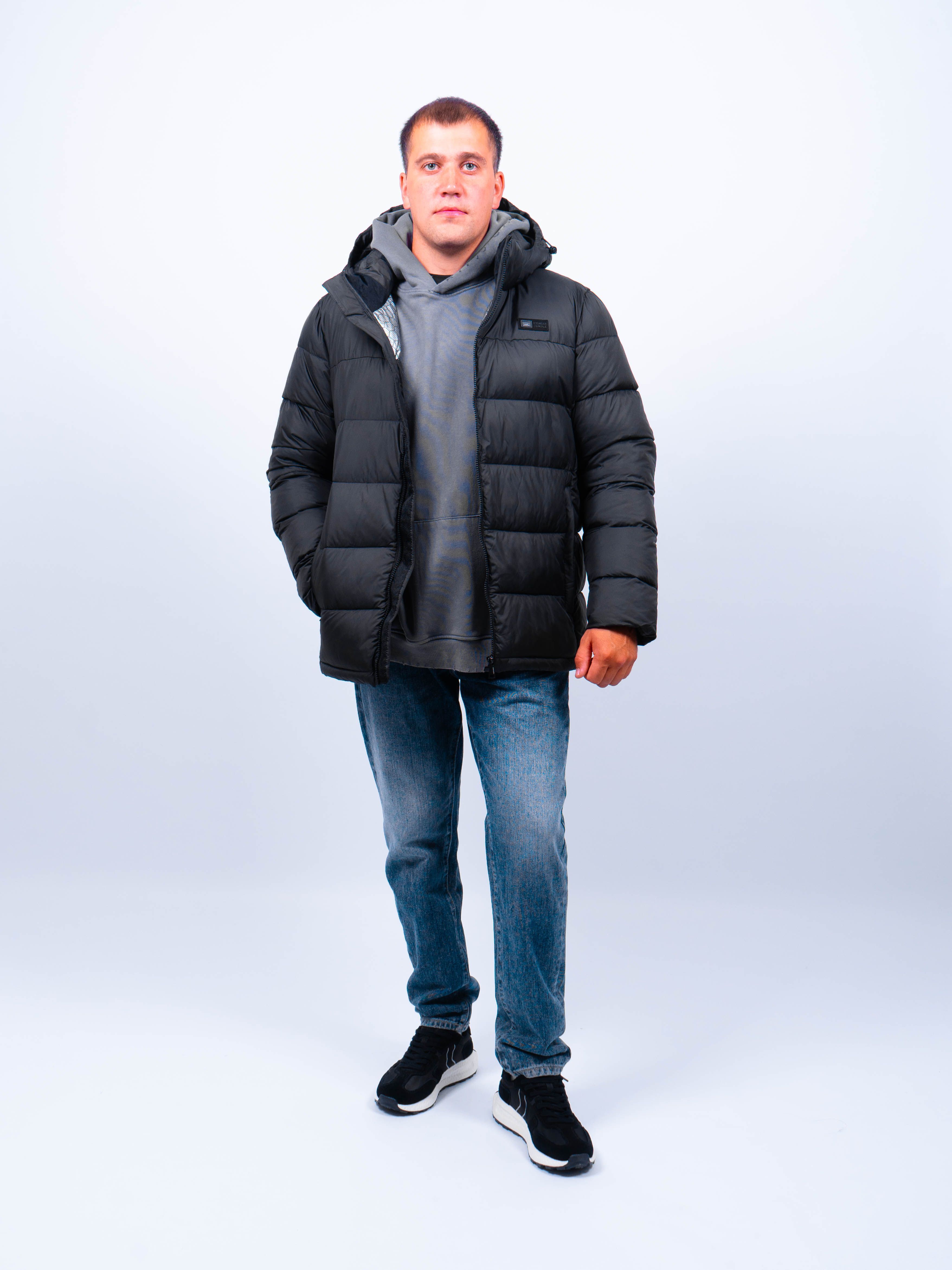 

Зимняя куртка мужская NoBrand MWD3013I черная 50 RU, Черный, MWD3013I