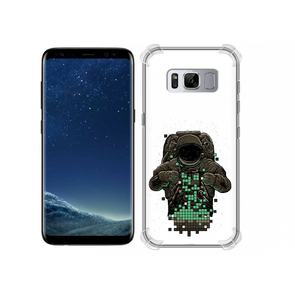 

Чехол MyPads Tocco для Samsung Galaxy S8 космонавт с пикселями (PT62300.601.394), Прозрачный, Tocco