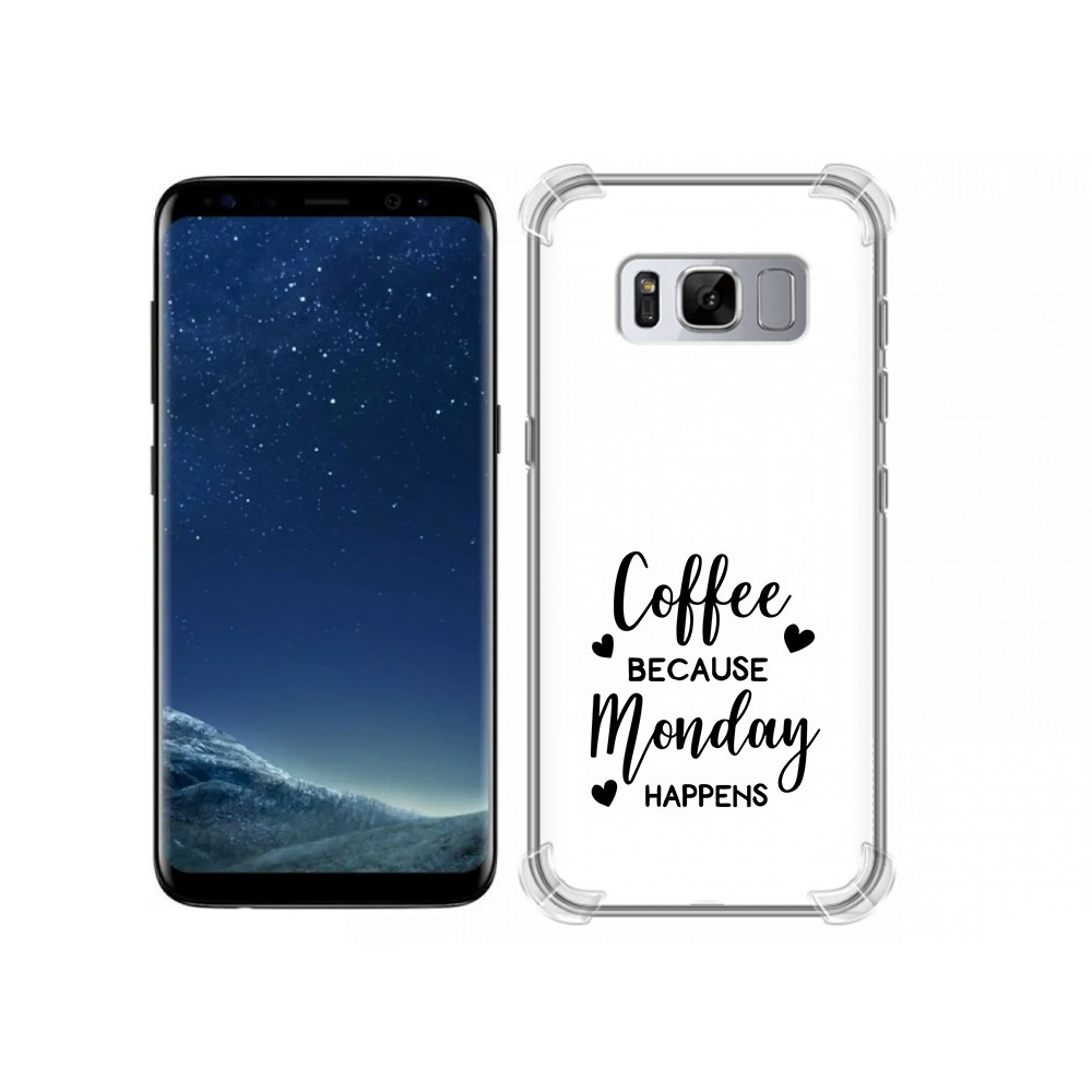 

Чехол MyPads Tocco для Samsung Galaxy S8 кофе и понедельник стал счастливым, Прозрачный, Tocco